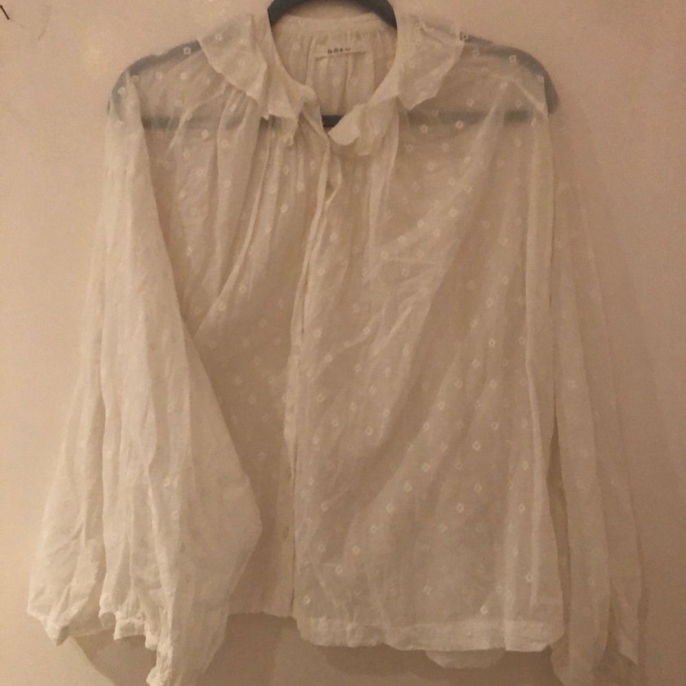 Doen Rosebay Top Blouse Salt White XS